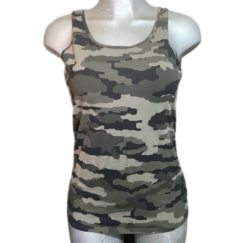 Duluth Camouflage Tank Top Cami Military Green Gorpcore Outdoor Activewear Large